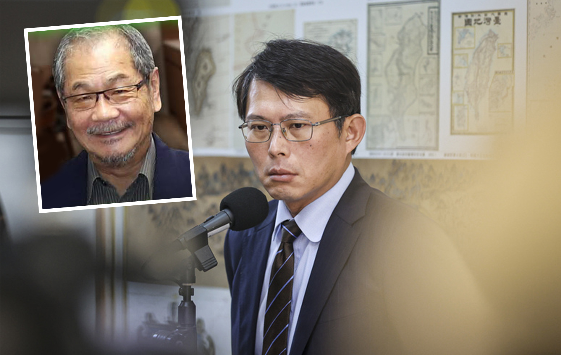 民眾黨立委黃國昌（大圖）踢爆，前台糖董事長吳乃仁（小圖）被爆出與多名北檢檢察官一同出入高級日料店。圖/取自中央社、黃國昌臉書