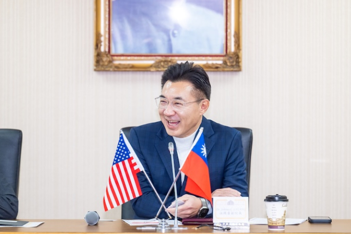 2026年台中市長人選未定，立法院副院長江啟臣（圖）在民調的支持度領先。圖/中央社