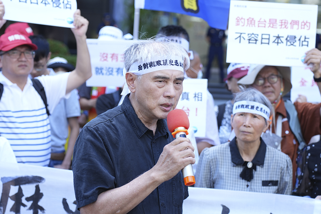 釣魚台教育協會理事長李清文表示，日本政府軍國主義的影子從未真正散去。圖/記者梁鴻欣攝