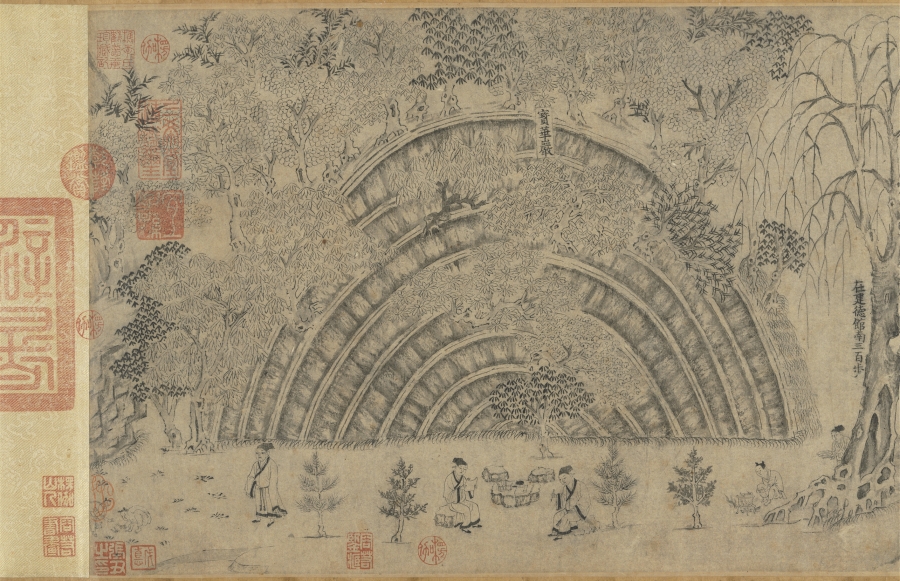 宋 李公麟 山莊圖 卷 局部。圖/故宮提供