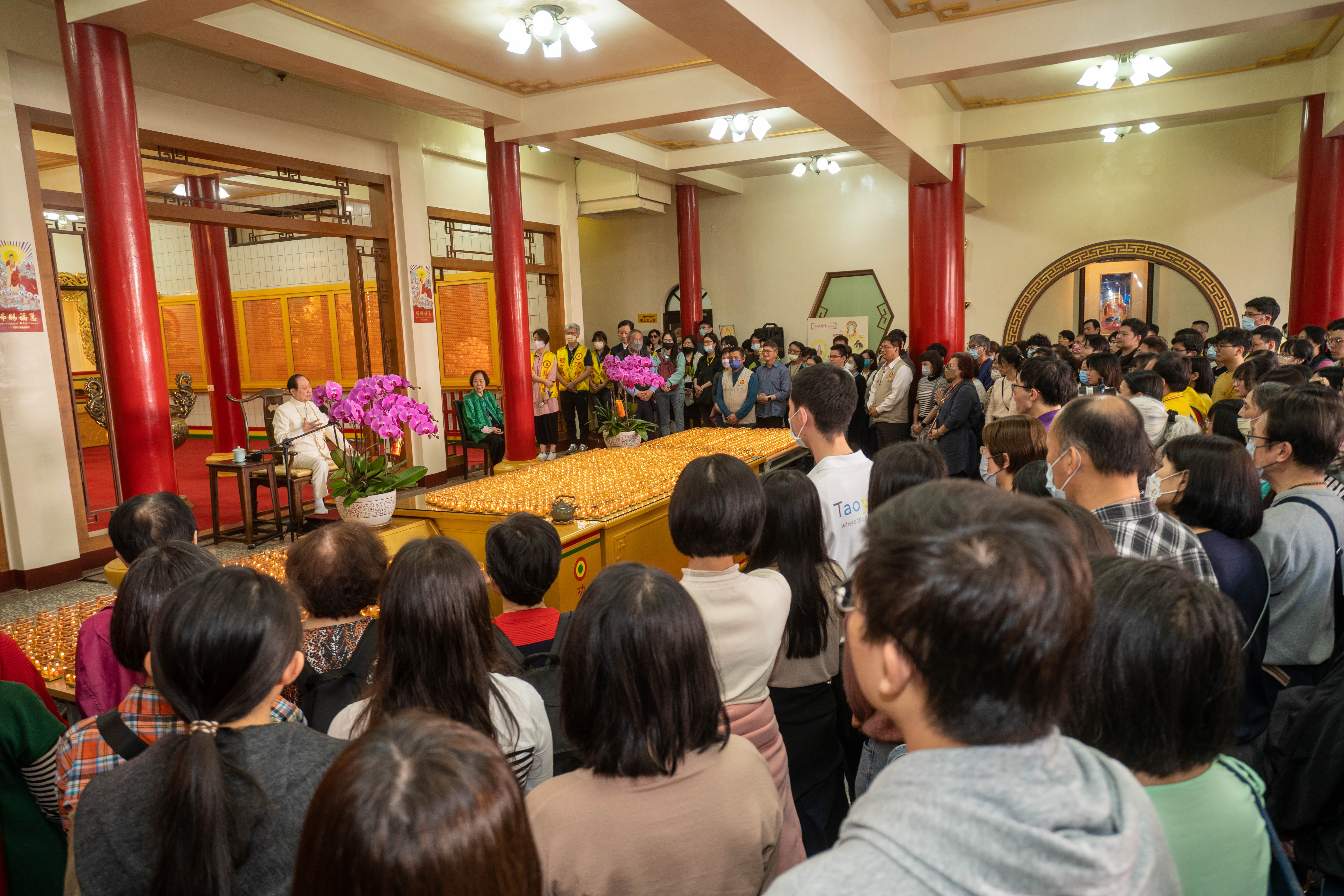 23日，全台各地佛弟子與信眾參與關西慈航觀音禪寺觀世音薩聖誕消災祈福大法會。圖/關西慈航觀音禪寺提供