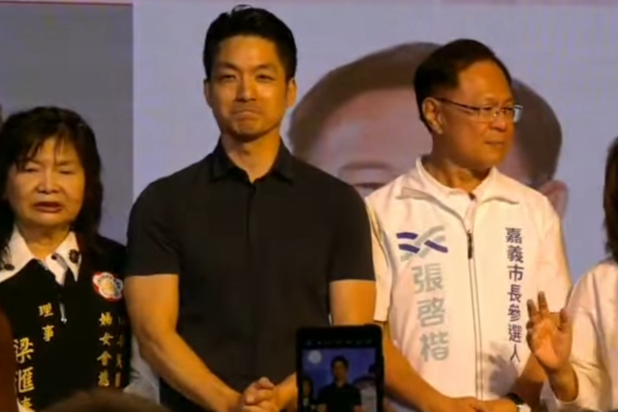 台北市長蔣萬安（左）23日南下嘉義輔選嘉義市長參選人張啓楷（右）。圖/張啓楷辦公室提供