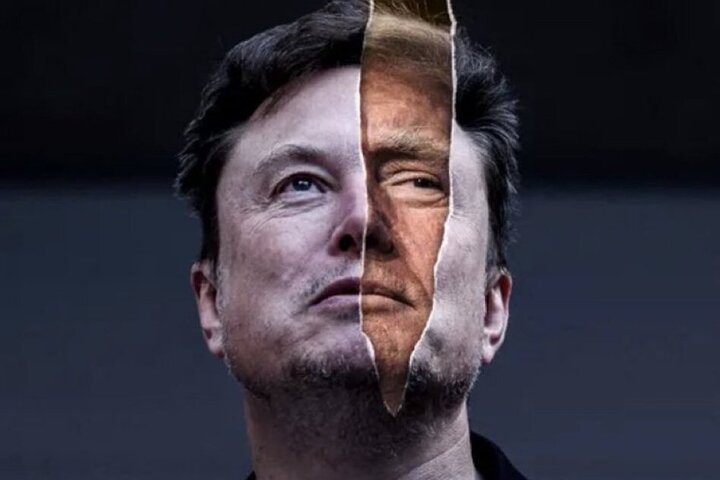 馬斯克先前在個人社群平台公布的照片，顯示他的內在真身其實就是川普。圖/取自馬斯克官方《推特》