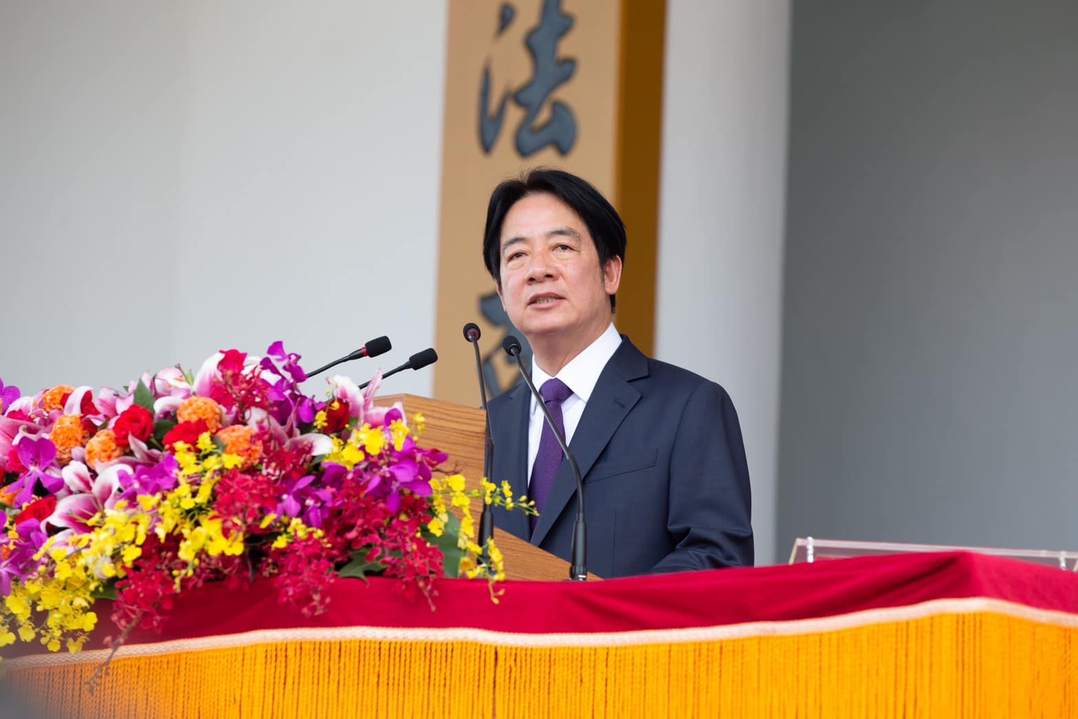 總統賴清德16日親臨陸軍官校，主持黃埔百年校慶典禮。圖/取自國防部發言人臉書