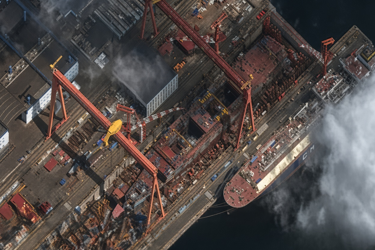 陸第4艘航母衛星照曝光！320公尺艦體成形　外媒揭「核動力」關鍵跡象