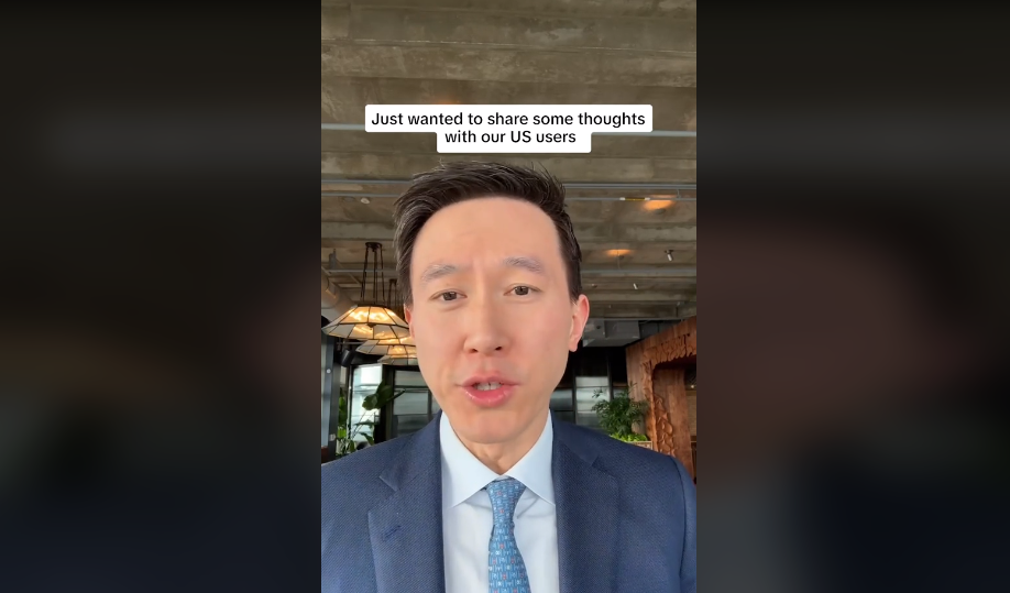 TikTok的CEO周受資在他自己的平台與X上呼籲美國用戶捍衛TikTok平台。圖/取自周受資X
