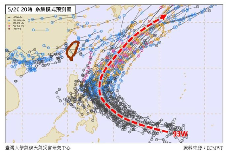 氣象專家林得恩指出，今年第一號颱風「艾維尼」恐將生成。 圖/取自臉書粉專林老師氣象站