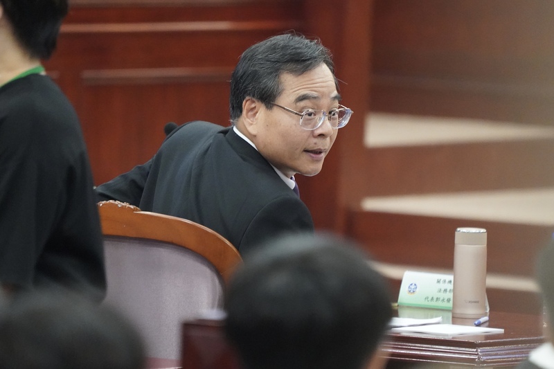 憲法法庭針對死刑釋憲案，開庭進行言詞辯論，法務部由檢察司長郭永發（圖）領軍出庭辯論。圖/中央社