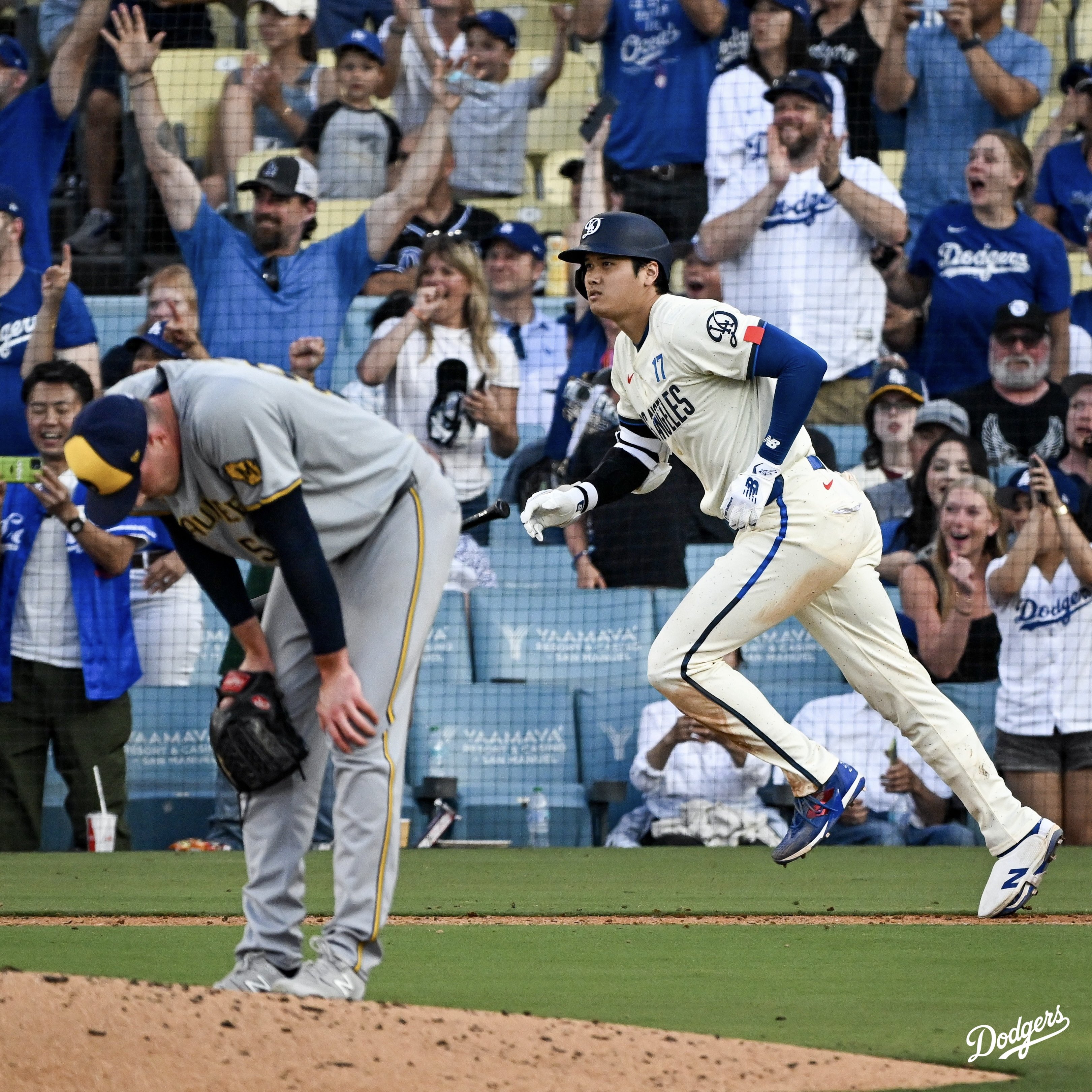 大谷翔平在對上釀酒人的比賽，轟出本季的第28支全壘打。圖/取自Los Angeles Dodgers @Dodgers