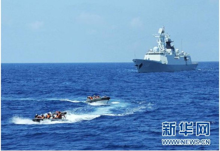 大陸南海艦隊戰艦在南海操演。圖/取自新華網