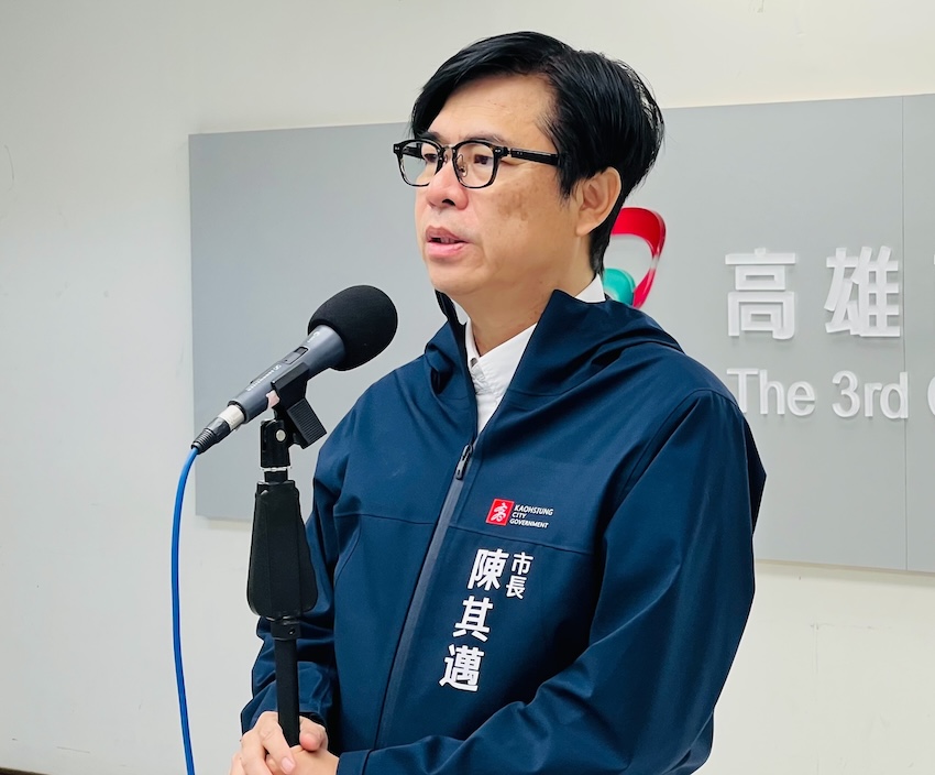 高雄市長陳其邁8日說，對於美國高關稅，得客觀、冷靜與誠實去面對。圖／高雄市政府新聞局提供