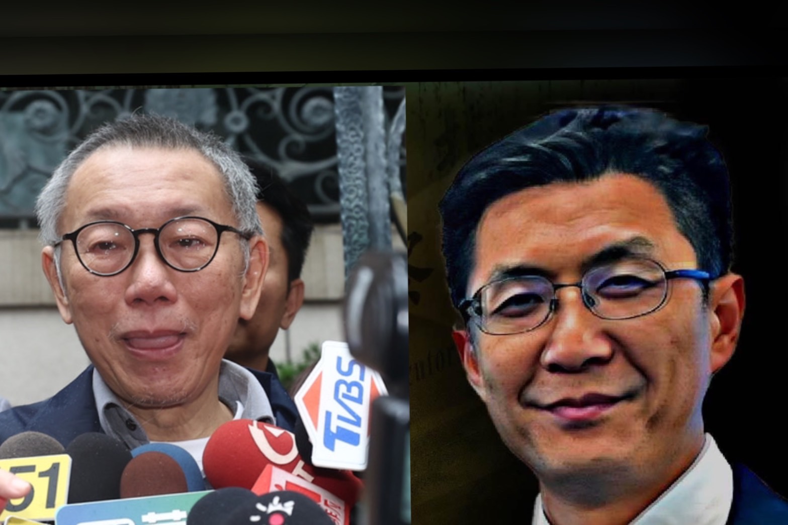 前台北市長柯文哲（左）指控，檢察官林俊言（右）逼迫其他同案被告認罪，還用不雅影片威脅他。圖／左中央社、右取自民眾黨臉書