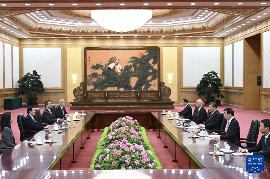 馬習二會10日下午在北京人民大會堂舉行。圖/取自新華社