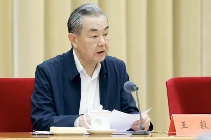 大陸外交部部長王毅10日在北京召開駐外使節工作會議。圖/取自大陸外交部官網
