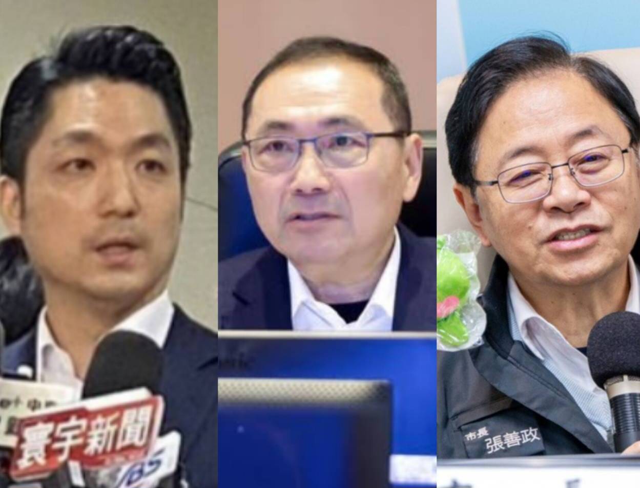美國總統川普對台徵收32%對等關稅，新北市長侯友宜（中）形容為「超級颱風」；桃園市長張善政（右）也動起來找企業座談，台北市長蔣萬安（左）則邀集北北基桃市長10日開會共商對策。圖／取自侯友宜臉書、中央社