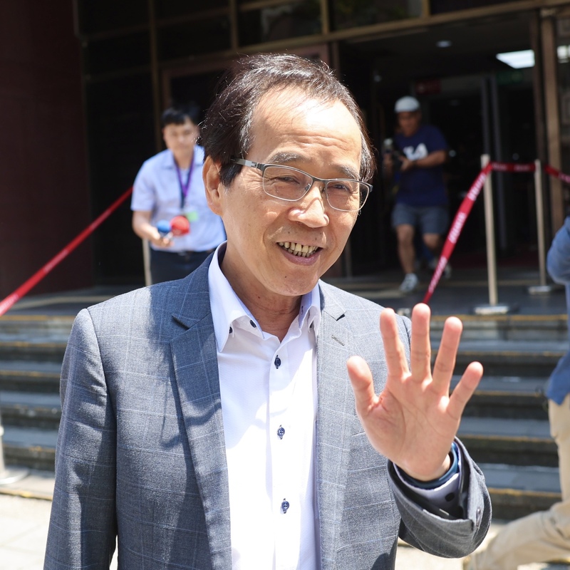 前北市副市長林欽榮赴北院作證。圖/中央社