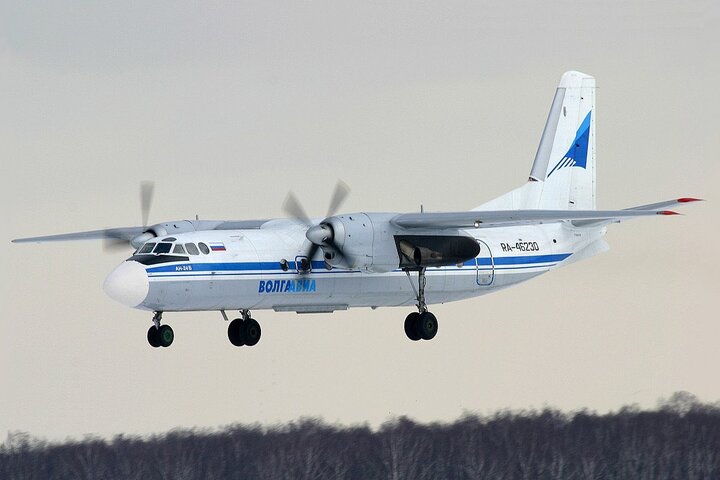 俄羅斯一架An-24客機在遠東地區墜毀。資料圖片，非當事客機/取自OSINTdefender《推特》官方帳號