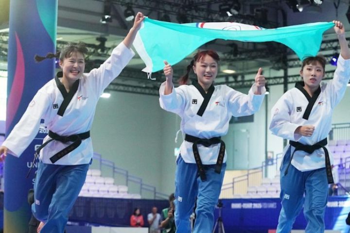 中華隊世大運第一金 跆拳道品勢女團力壓韓美奪冠
