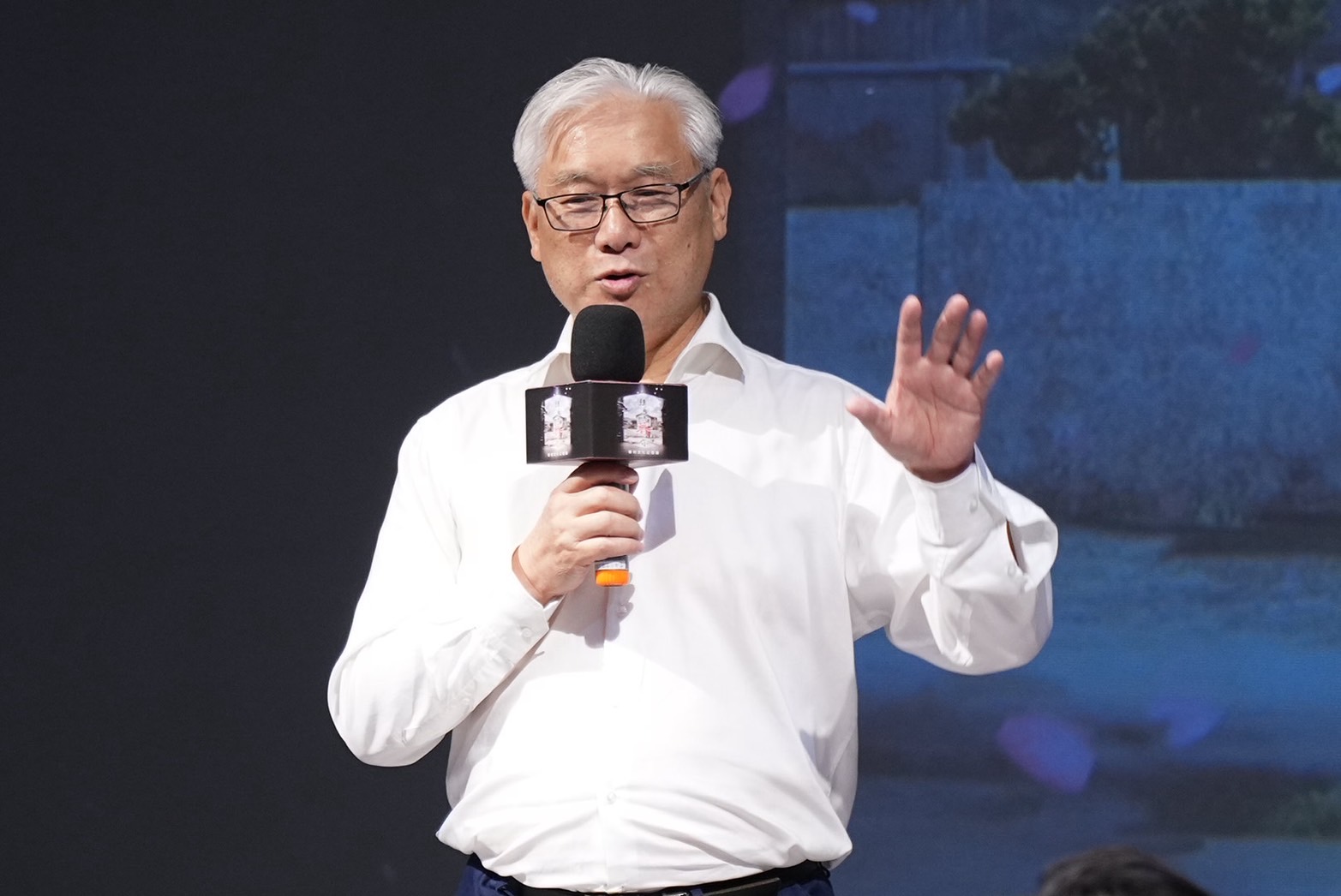圖為國民黨副主席夏立言致詞畫面。圖/記者梁鴻欣攝