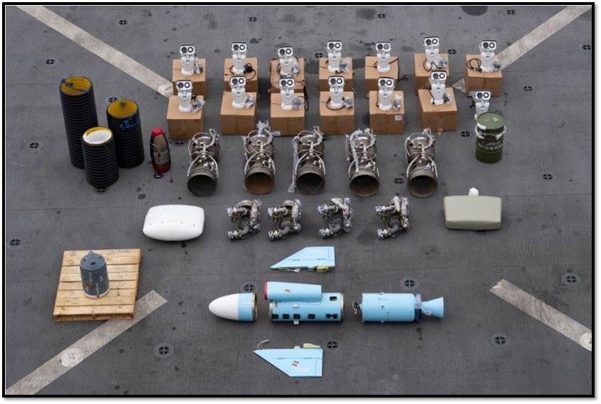 美軍表示，已扣押伊朗製造、預計供應給葉門叛軍的飛彈零件。圖/取自 U.S. Central Command @CENTCOM