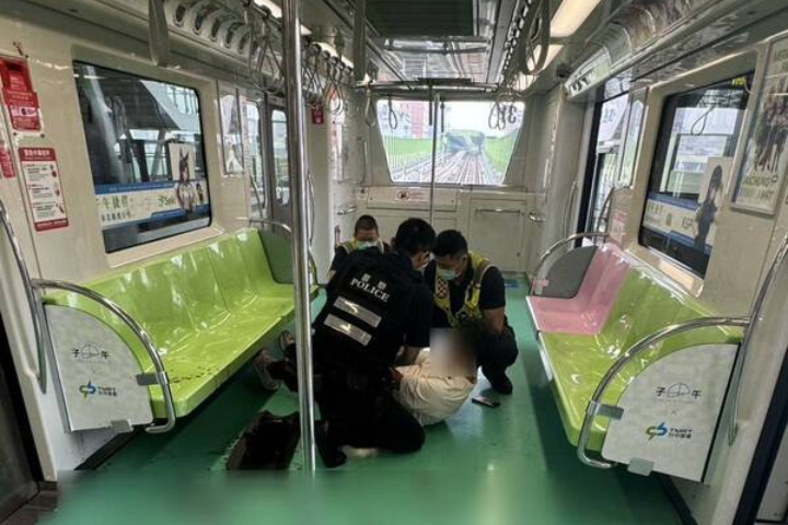 台中捷運永安宮站傳出隨機砍人事件。圖/中央社