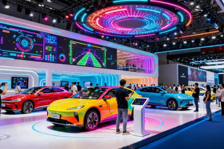 美網紅帶團朝聖北京車展！3萬美元竟有冰箱、大螢幕　外國車迷看傻