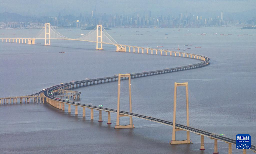 深圳至中山跨江通道30日通車試營運。圖為6月27日所攝即將通車的深中通道。取自新華社