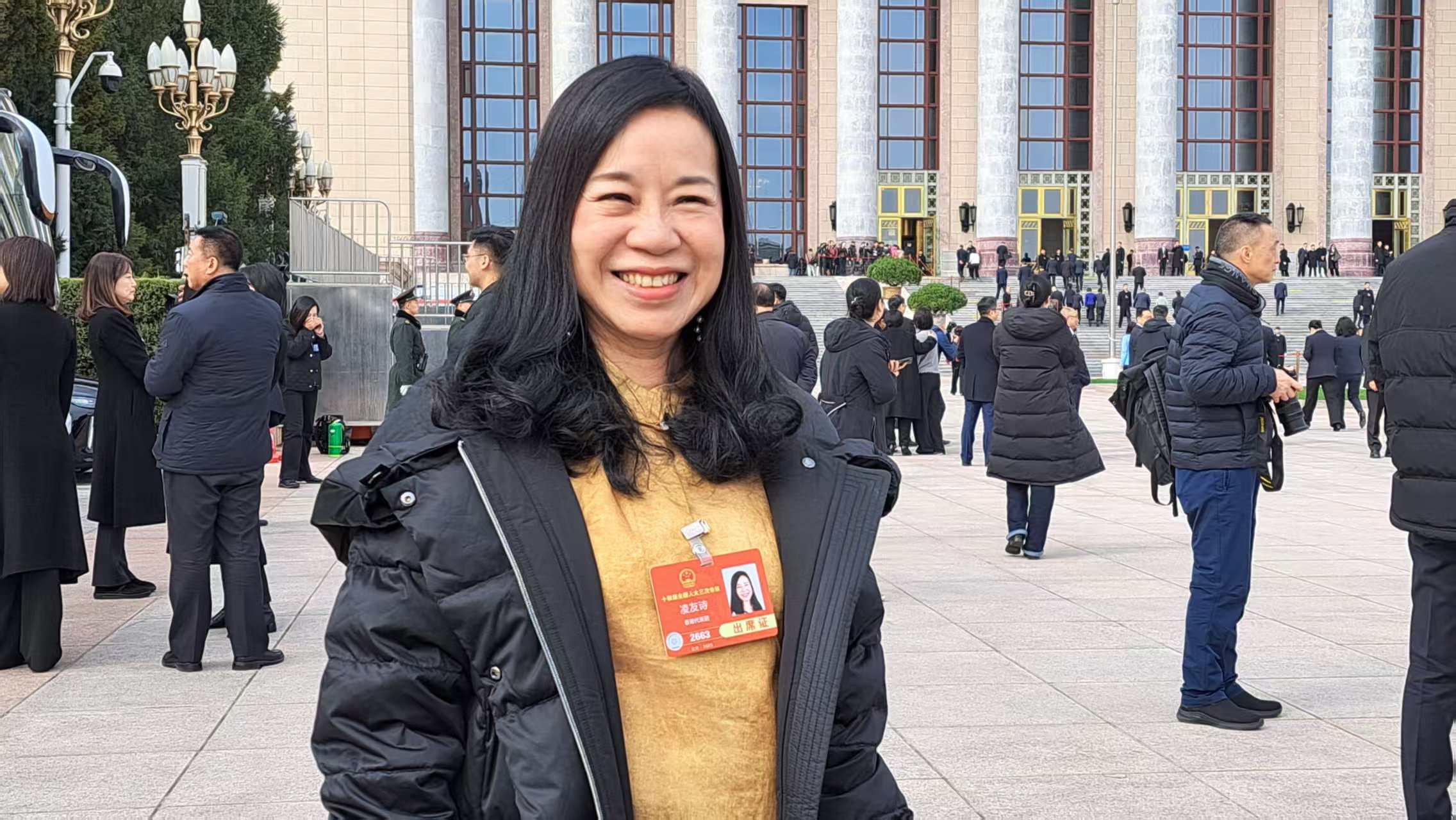 台籍香港人大代表凌友詩4日呼籲，兩岸三地合作以應對中美貿易戰。圖/宋秉忠攝