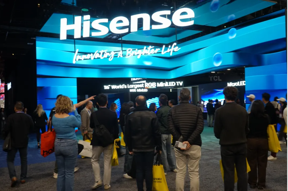 2026年1月6日，美國拉斯維加斯消費電子展的海信展區。圖/取自新華社