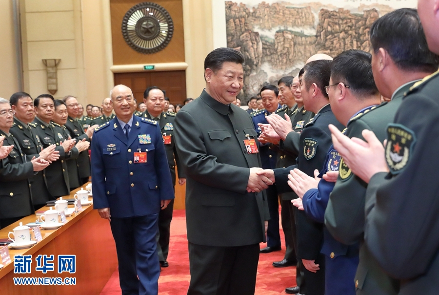 2025年大陸軍費年增7.2%，圖為中共中央軍委主席接見解放軍將領。圖/取自新華網