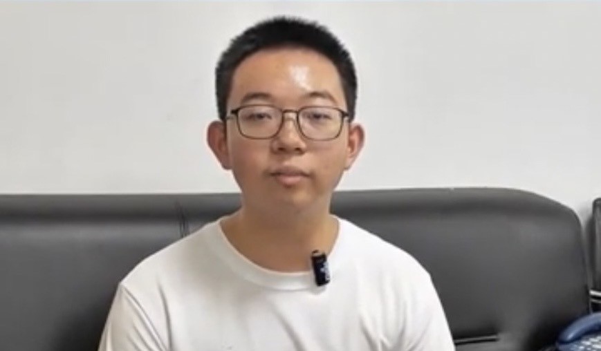 福建泉州五中考生卓孟毅語文（國文）考了滿分150分！圖/截自中新網視頻