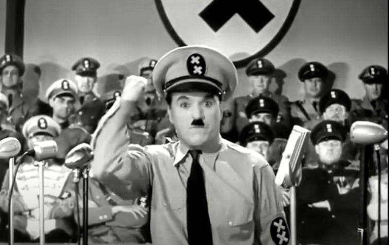 卓別林「大獨裁者」劇照。圖/翻攝自Dominio Publico Youtube頻道