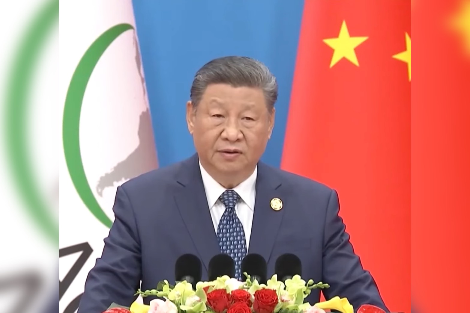 中國國家主席習近平發表致詞。圖/取自央視YT