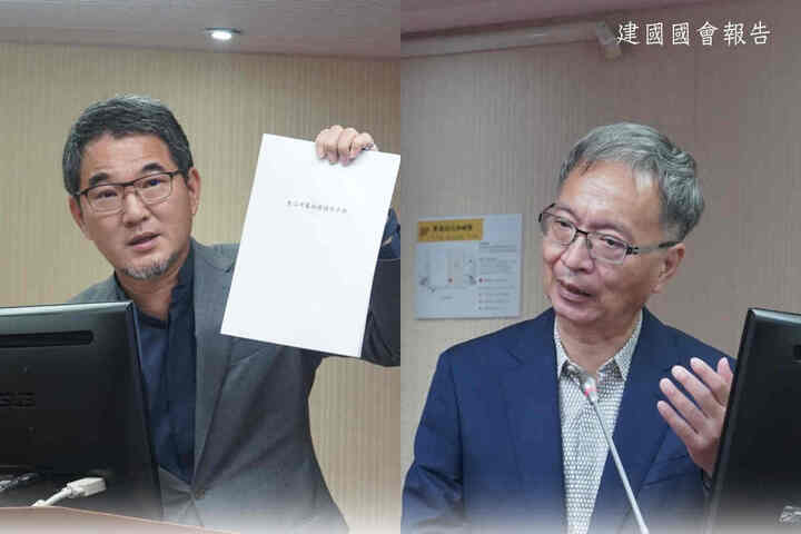 立委劉建國（左）質疑北市府食安採檢是用的是已遭作廢的規範。圖/取自劉建國《臉書》