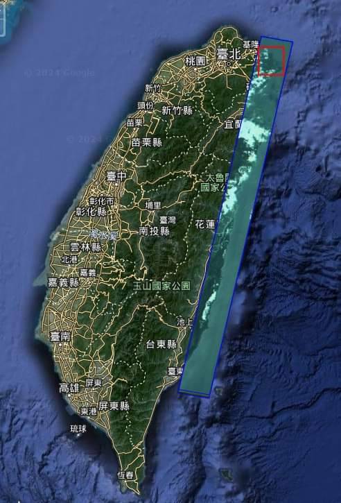 衛星照顯示，震後台灣東部海岸地貌大變樣。圖/取自國家太空中心臉書