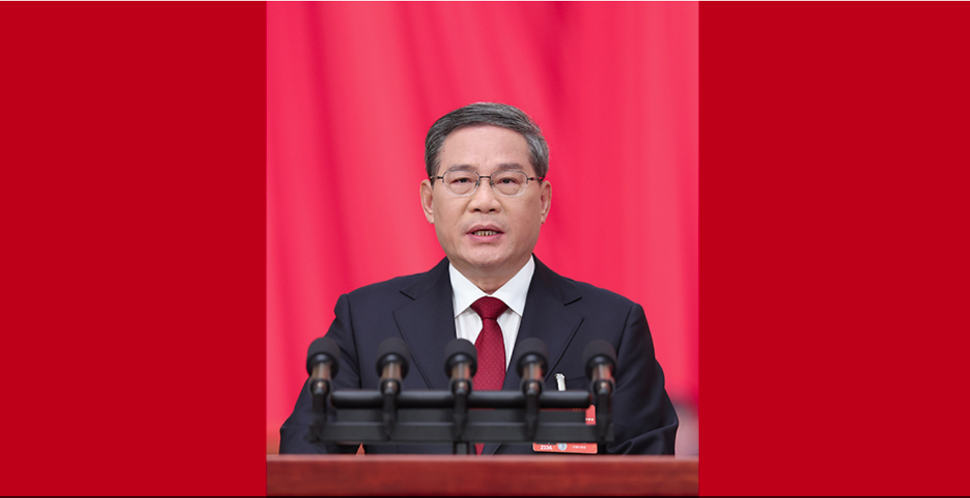 大陸總理李強5日上午向全國人大會議作政府工作報告。圖/取自新華社