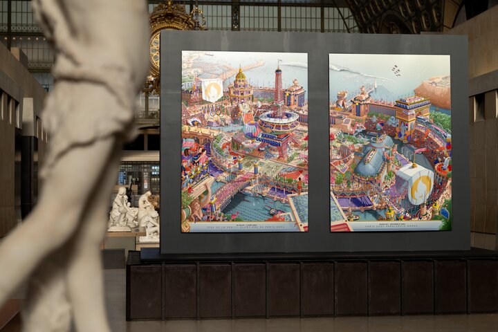 2024巴黎奧運與帕運官方海報在巴黎奧賽博物館亮相。圖/取自2024巴黎奧運組織委員會官網