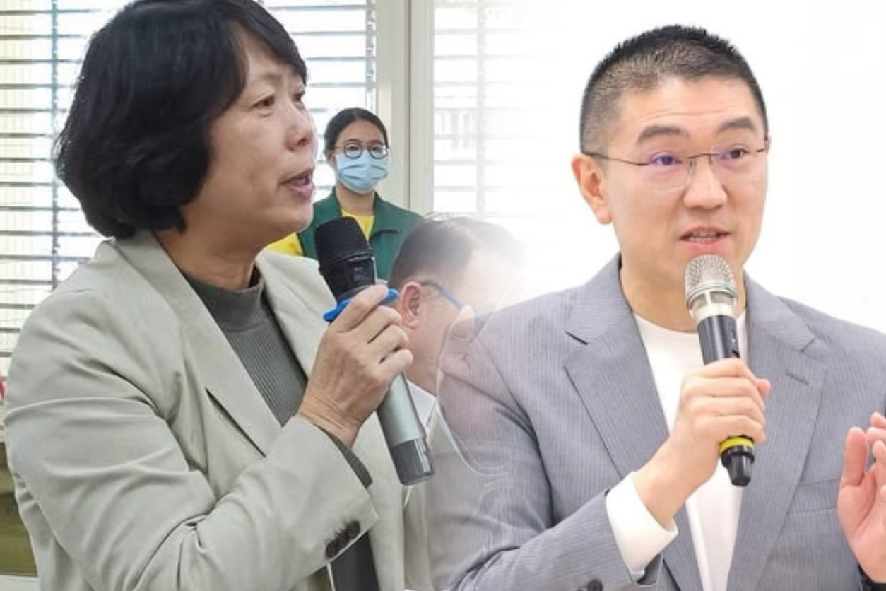 基隆市長謝國樑（右）27日利用議員鄭文婷（左）的質詢時間，為前民政處長張淵翔涉嫌盜用個資一事道歉。圖/取自鄭文婷、謝國樑臉書