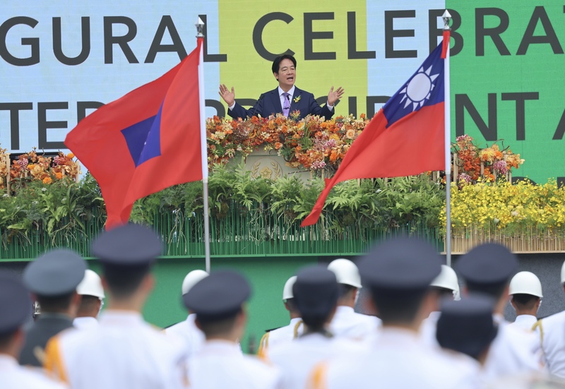 總統賴清德宣誓就職，並在總統府前的慶祝大會上，以「打造民主和平繁榮的台灣」為題，發表就職演說。圖/中央社