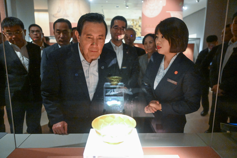 馬前總統此行參觀陝西歷史博物館，西安象徵歷史中國。圖/中央社