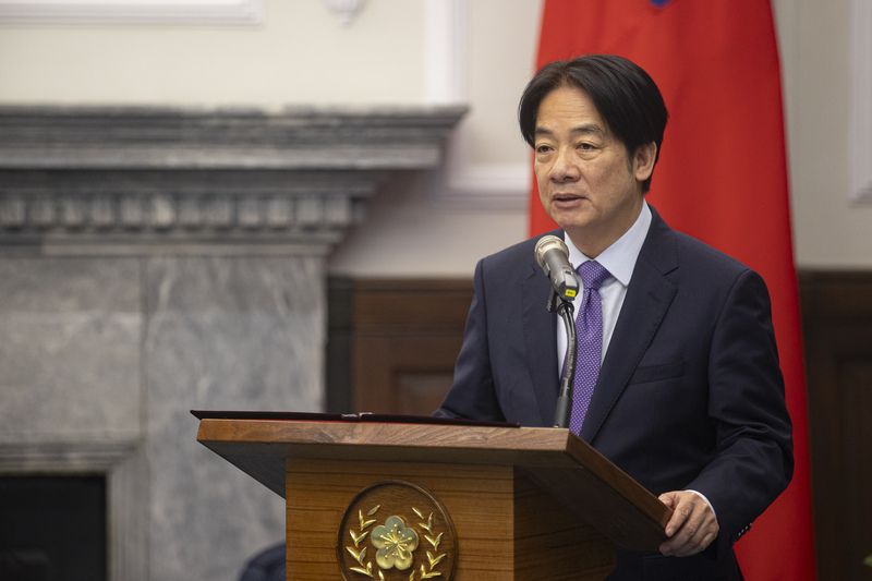 總統賴清德再次稱中國大陸為「境外敵對勢力」。圖／中央社