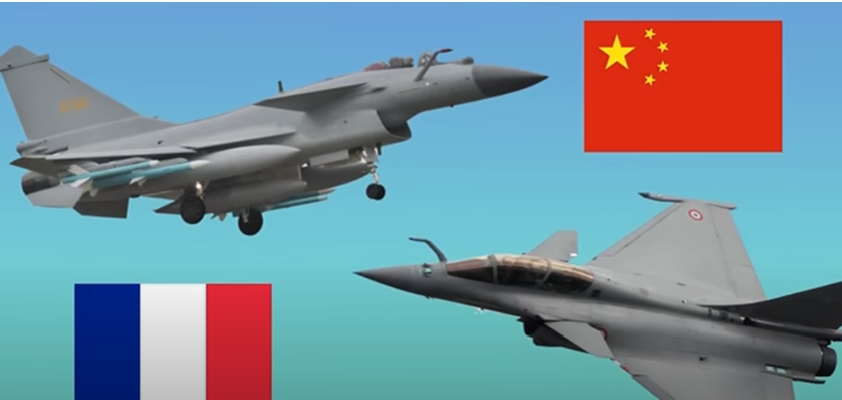 中國大陸生產的殲-10C戰機擊落法國製飆風戰機，引起西方國家矚目。圖/翻攝自jetline Marvel Youtube頻道