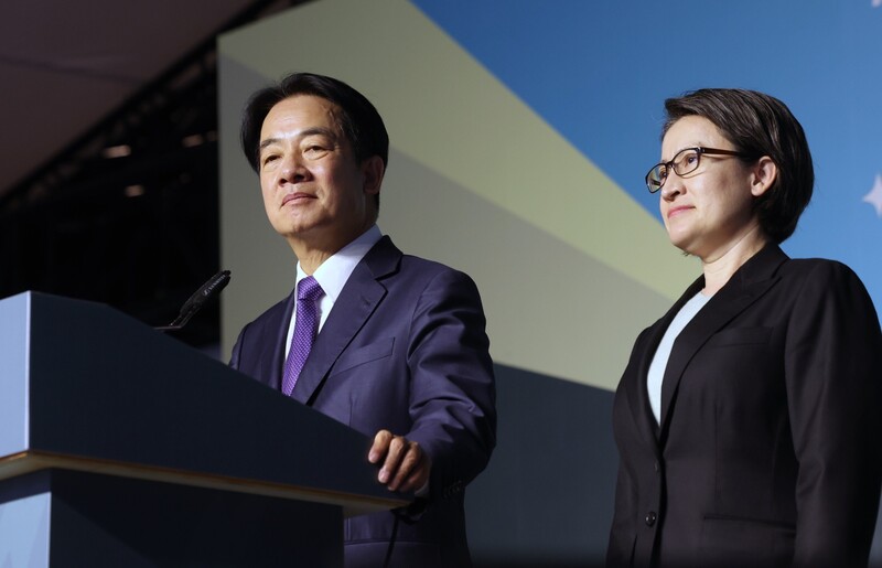 2024總統大選民進黨正副總統候選人賴清德與蕭美琴勝出。圖/中央社
