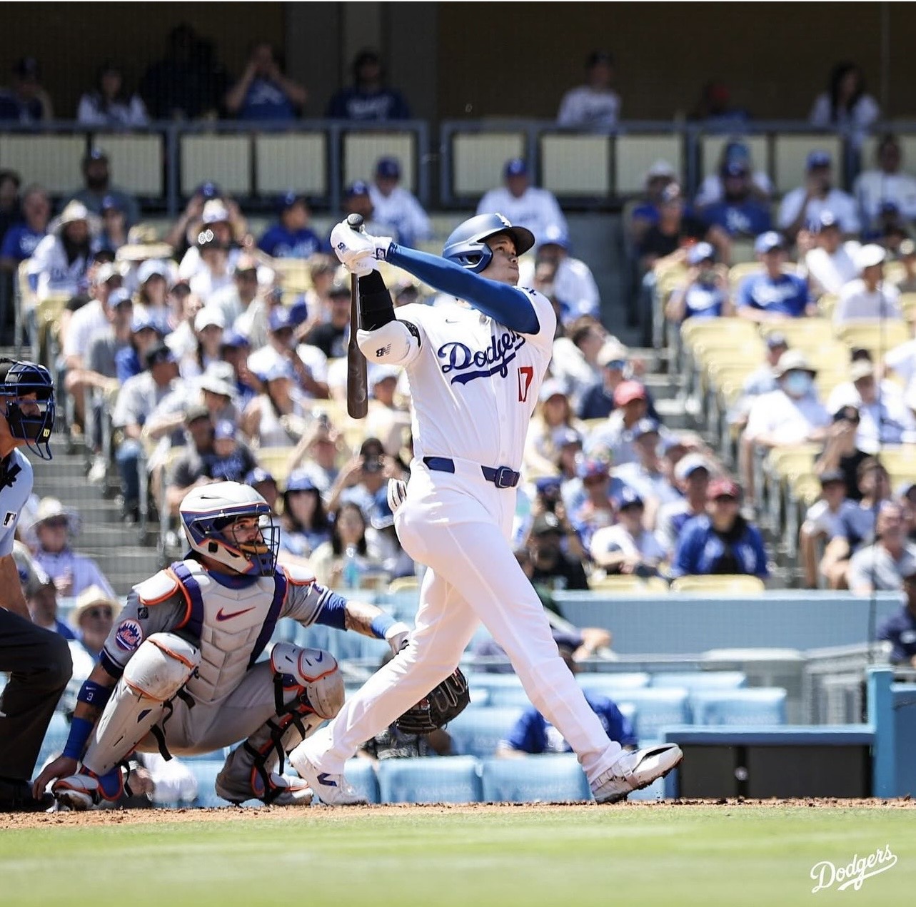 大谷翔平揮出在大聯盟第176支全壘打。圖/取自道奇IG