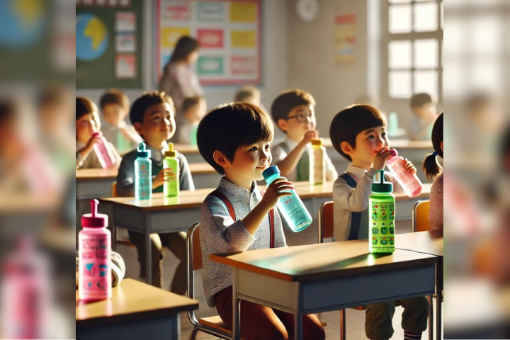 有家長發文抱怨，老師規定孩子不能在課堂上喝水。圖/ChatGPT生成