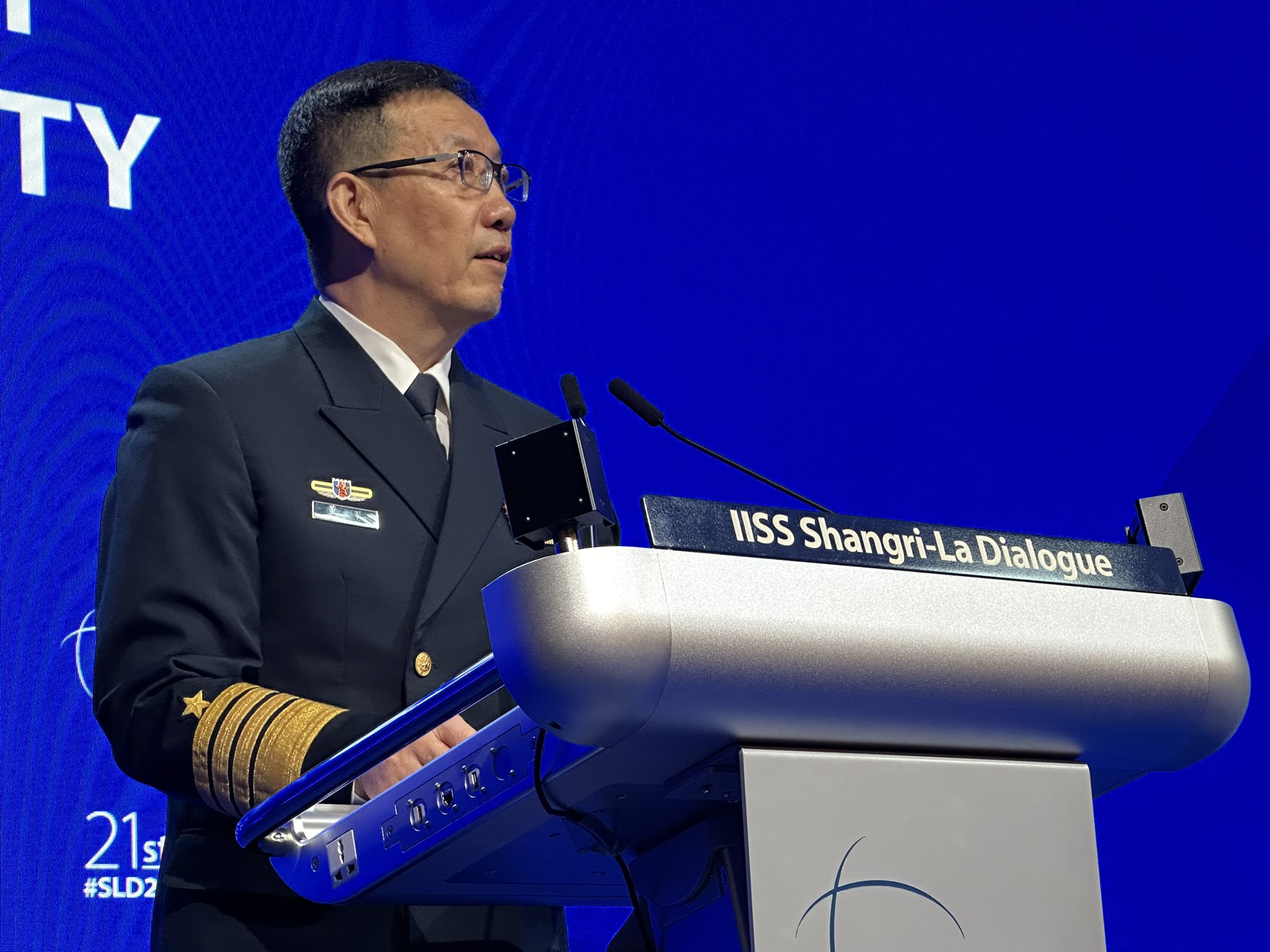 大陸國防部長董軍在香格里拉對話發言針對「台獨」部分，可說是所有批判台獨言論的「集其大成」。圖/取自X @IISS_org