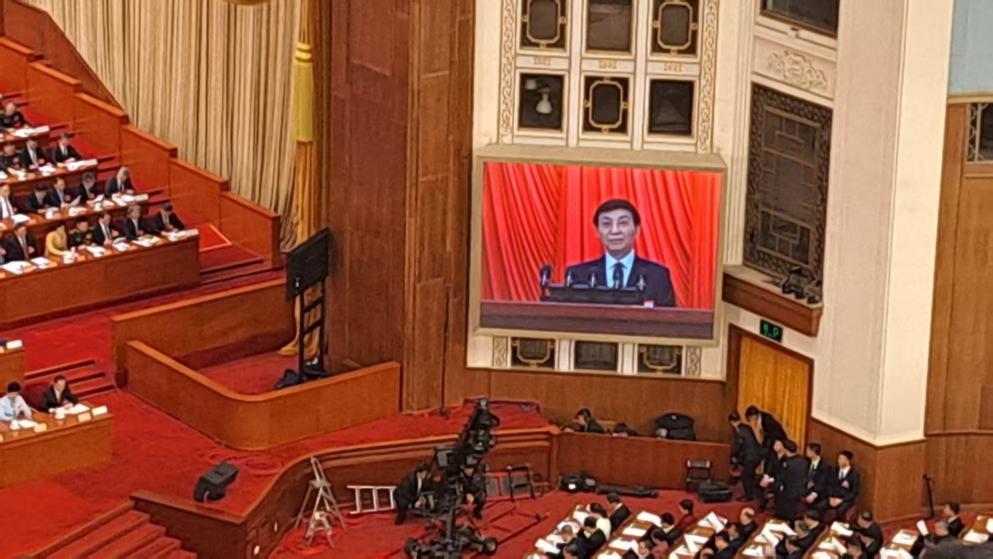 大陸全國政協主席王滬寧4日做政協工作報告，連2年未提對台工作規畫。圖/宋秉忠攝