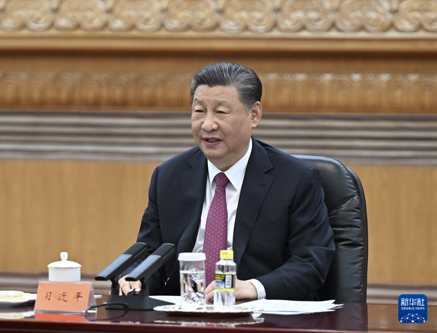 中共總書記習近平10日在北京會見前總統馬英九時，首次公開哀悼花蓮地震遇難同胞。圖/取自新華社
