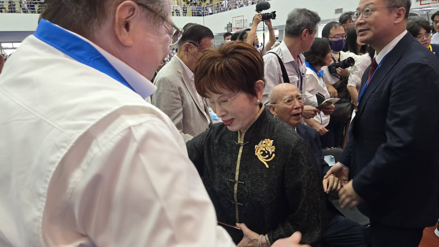 出席25日國民黨全代會的前主席洪秀柱。圖/記者宋秉忠攝