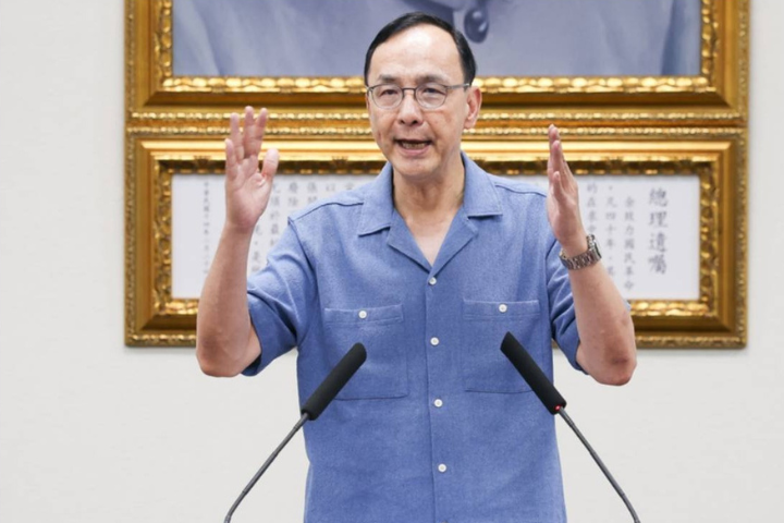 國民黨主席朱立倫13日回應總統賴清德邀請共商國是，表示不能是單向交流或是總統訓話。圖為朱立倫11日在國民黨中常會致詞。圖/中央社